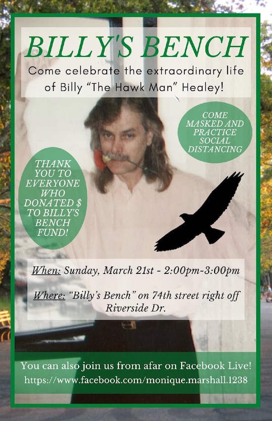 Sunday: A Memorial for Billy the Hawk Man