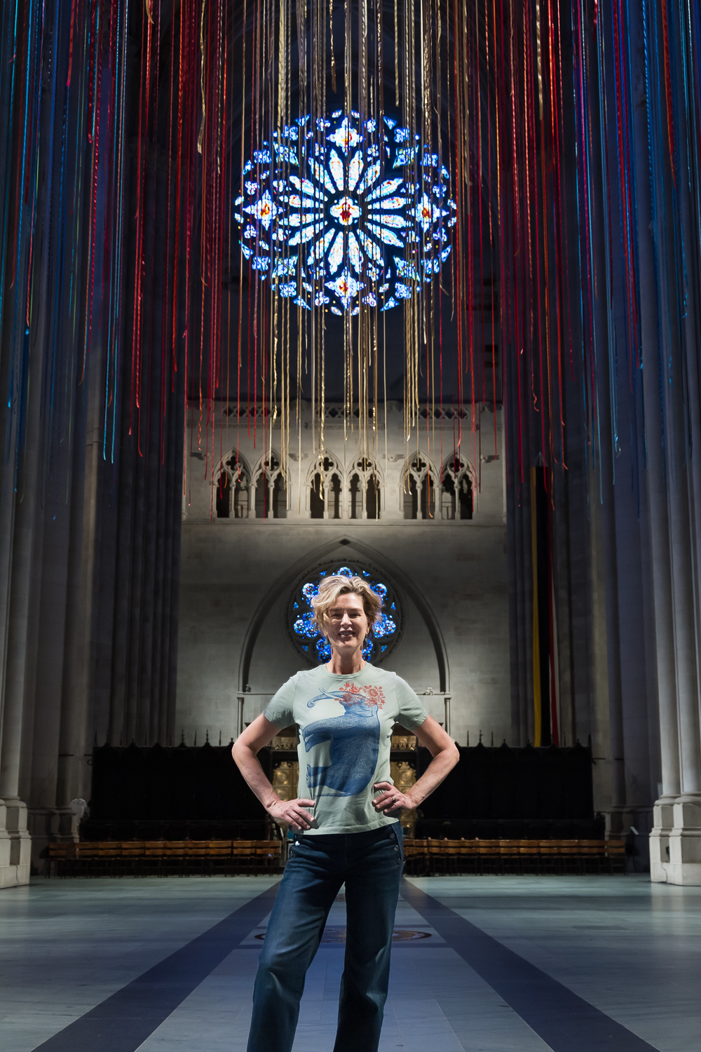 Cathedral of St. John the Divine Lights Up Rainbow Columns for Pride Month