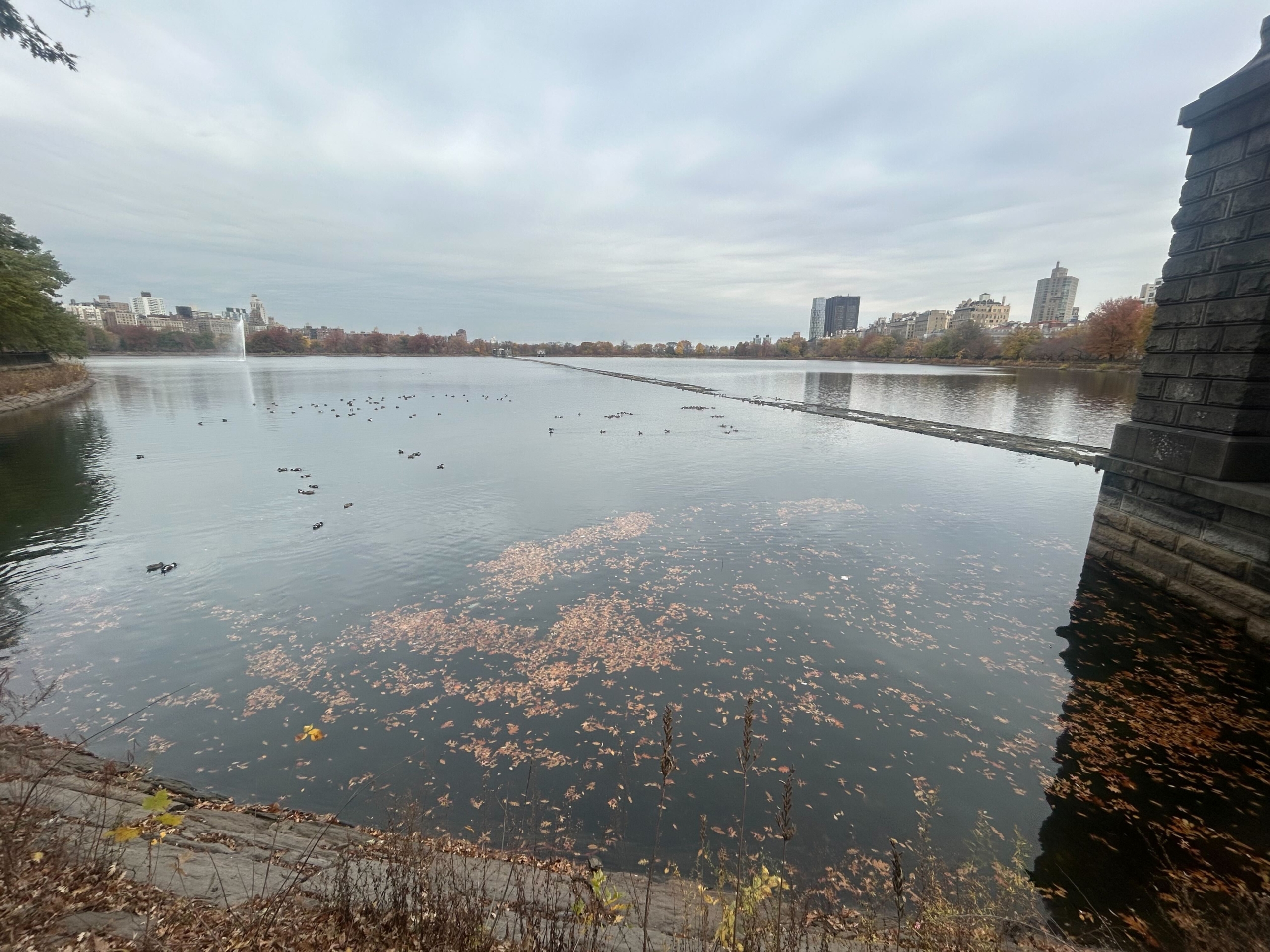 Normally Hidden Structure Emerges From Central Park Reservoir Amid Drought